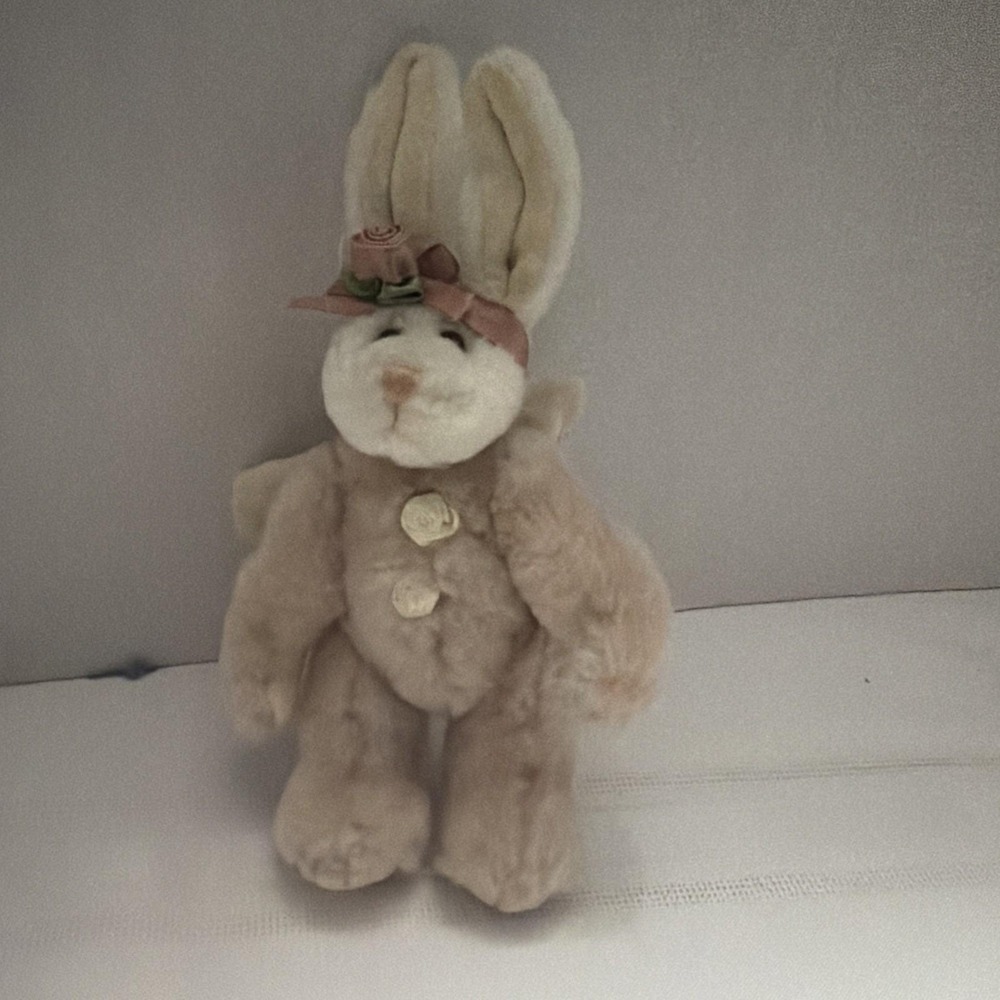 Boyds Collection Plush Bunny Angel Tan Cream Rabbit Ornament 1990-1998 Vintage